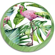 Dywany - Mata winylowa do domu okrągła flamingi fi80 cm - miniaturka - grafika 1