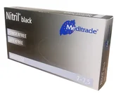 Rękawiczki jednorazowe - Meditrade, Rękawice Nitrylowe, Czarne, Rozmiar M, 100 Szt. - miniaturka - grafika 1