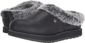 Kapcie damskie - Damskie Skechers Bobs pamiątki R E M ciepłe sztuczne futro outdoorowe zimowe kapcie -, Czarny Czarny Mikroskóra Faux Fur Line Blk, 36 EU - miniaturka - grafika 1