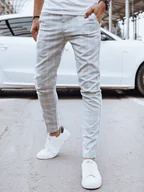 Spodnie męskie - Spodnie męskie casual jasnoszare Dstreet UX4398-36 - miniaturka - grafika 1