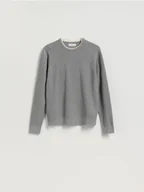 Swetry męskie - Reserved - Sweter z bawełną - szary - miniaturka - grafika 1