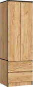 Szafy - Fabryka Mebli Akord Szafa do sypialni STAR S 60 cm 2 drzwi 2 szuflady - dąb craft - miniaturka - grafika 1