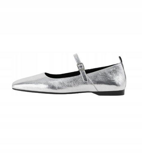 VAGABOND BALERINY DAMSKIE LAKIEROWANE SREBRNE Z PASKIEM 40 1T7A