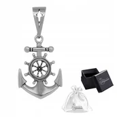 Wisiorki - Zawieszka Srebrna pr. 925 KOTWICA I STER Wisiorek Srebrny Żeglarski Morski - miniaturka - grafika 1