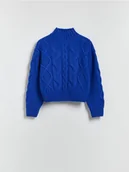 Swetry damskie - Reserved - Wełniany sweter - niebieski - miniaturka - grafika 1