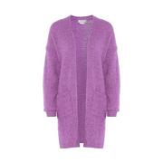 Swetry damskie - Jalene Damska modna kurtka w paski, długi kardigan nylon, fioletowy, rozmiar XL/XXL, liliowy, XL - miniaturka - grafika 1