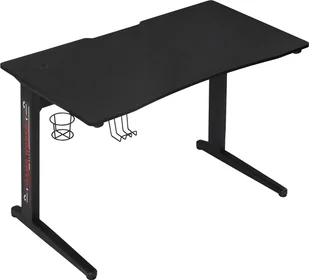 Bukkitbow - Ergonomiczne biurko dla graczy z uchwytem na kubek i haczykiem na słuchawki (115x60cm) - Czarny - Biurka gamingowe - miniaturka - grafika 1