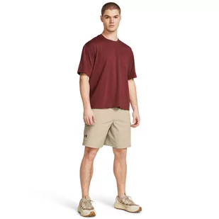 Męskie spodenki treningowe Under Armour Stretch Woven Cargo Short - beżowe - UNDER ARMOUR - Spodnie sportowe męskie - miniaturka - grafika 1