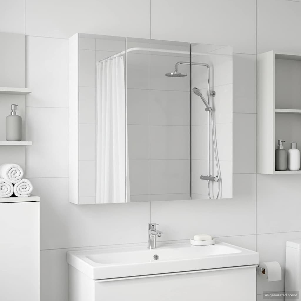 vidaXL vidaXL Szafka z lustrem do łazienki Biały 70 x 14,5 x 70 cm