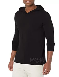 Koszulki męskie - BOSS Męska koszulka z długim rękawem 'Identity' Lounge' podkoszulka, łupkowa czerń, S - grafika 1