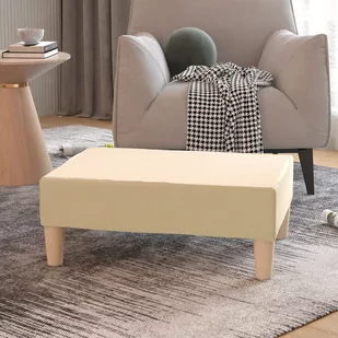 shumee shumee Podnóżek kremowy 78x56x32 cm tapicerowany tkaniną - Pufy i podnóżki - miniaturka - grafika 1
