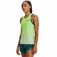Koszulki sportowe damskie - Damski top do biegania Under Armous UA Rush Run Singlet - limonka - UNDER ARMOUR - miniaturka - grafika 1