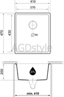 Zlewozmywaki - BRANDE SOLAR 410-45-U BEIGE (beżowy) | podwieszany - miniaturka - grafika 1