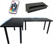 Biurka gamingowe - BIURKO GAMINGOWE NARONE CZARNE PRZEPUST - miniaturka - grafika 1