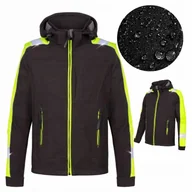 Odzież robocza - Kurtka robocza męska SOFTSHELL Odblaskowa Wodoodporna BHP z kapturem r. L - miniaturka - grafika 1
