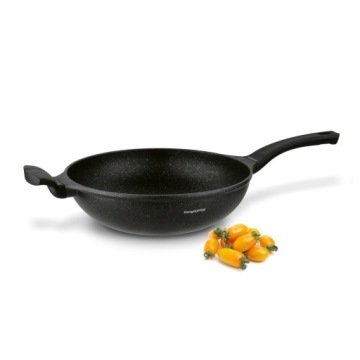 Głęboka Patelnia Wok 30cm Marmurowa patelnia Indukcja Gaz non stick Kenji