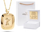 Biżuteria dla dzieci - ZŁOTY MEDALIK ŁAŃCUSZEK CHRZEST ŚWIĘTY KOMUNIA ŚWIĘTA DEDYKACJA 14KT 585 - miniaturka - grafika 1