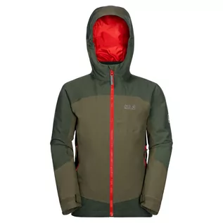 Kurtki i płaszcze dla dziewczynek - Jack Wolfskin Kurtka dziecięca 3w1 ROPI 3IN1 JACKET KIDS Burnt Olive 1608192_5033 - grafika 1