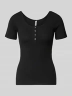 Koszulki i topy damskie - T-shirt o kroju slim fit z mieszanki bawełny ekologicznej Model 'KITTE' - miniaturka - grafika 1