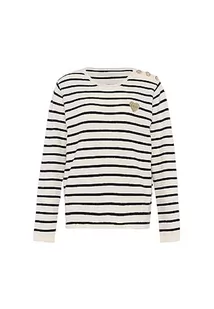 faina Damski sweter z dzianiny w paski z ukośnym guzikiem na ramieniu WOLLBIAŁY rozmiar XL/XXL, biały (wollweiss), XL - Swetry damskie - miniaturka - grafika 1