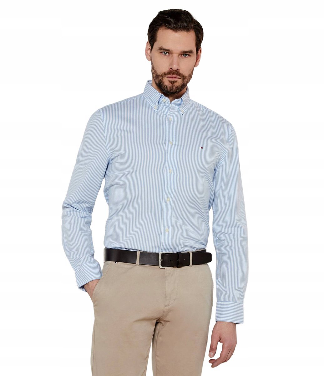 TOMMY HILFIGER KOSZULA W PASKI NA GUZIKI MĘSKA L 16FA