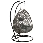 Fotele ogrodowe wiszące - Corciano Fotel wiszący kokon Rosa antracytowy - miniaturka - grafika 1