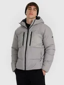 Kurtki męskie - 4F Kurtka puchowa z syntetycznym wypełnieniem męska - szara 3XL - miniaturka - grafika 1