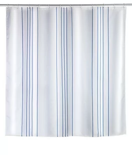 Wenko Linen Blue zasłona prysznicowa, tekstylna zasłona do łazienki, z pierścieniami do mocowania na drążku prysznicowym, nadaje się do prania, odporna na działanie wody, 180 x 200 cm - Zasłony prysznicowe - miniaturka - grafika 1