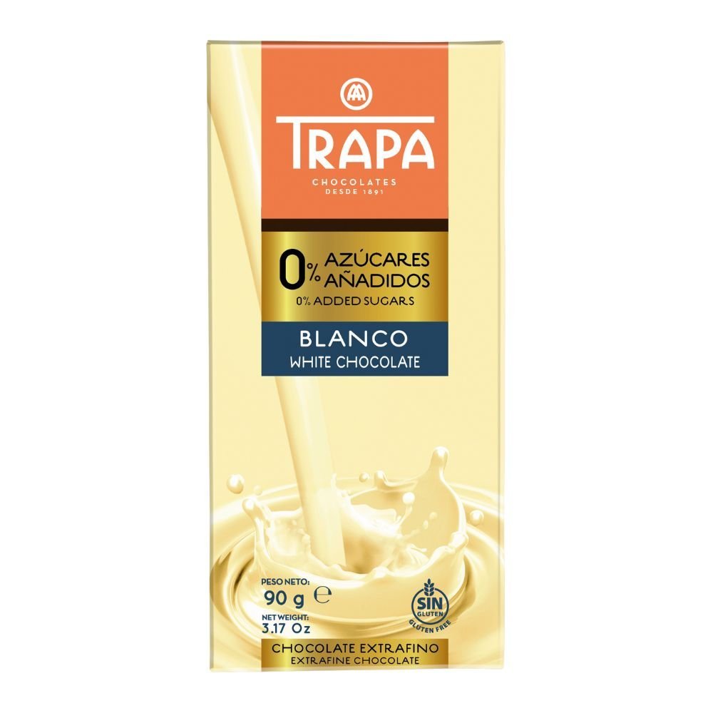 Czekolada biała bezglutenowa bez cukru 90 g Trapa
