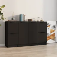 Szafki do salonu - Szafki, 3 szt., czarne, materiał drewnopochodny Lumarko! - miniaturka - grafika 1