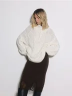 Spódnice - Reserved - Spódnica z koronką - ciemnobrązowy - miniaturka - grafika 1