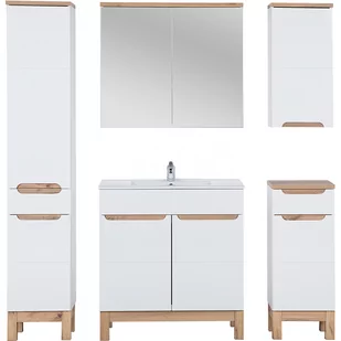 Zestaw Mebli do Łazienki Set 80 cm Bali White Comad Biały Kasai, Biel Alpejska, Dąb Wotan - Meble łazienkowe - miniaturka - grafika 1