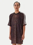 Sukienki - adidas Sukienka codzienna Leopard JW7311 Brązowy Regular Fit - miniaturka - grafika 1