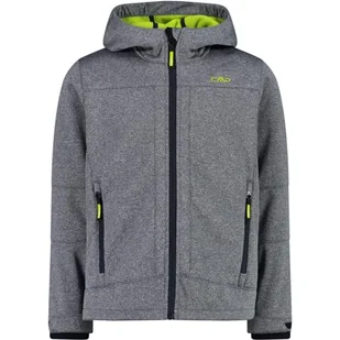CMP - kurtka z melanżu Softshell dla dzieci ze stałym kapturem, B.Blue Mel.-Kwasowy, 116 - Kurtki i płaszcze dla chłopców - miniaturka - grafika 1