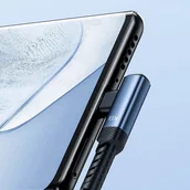 Kable komputerowe i do monitorów - Boste Elastic Elbow Series Fast Charging Data Cable USB-C to USB-C 100W 2m Blue - miniaturka - grafika 1