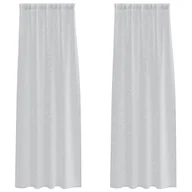 Zasłony - vidaXL Zasłony z zasłonami 2 pcs Jasny szary 140 x 245 cm Poliester - miniaturka - grafika 1