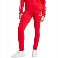 Dresy damskie - Spodnie damskie adidas Essentials 3-Stripes Fleece czerwone IY1719 2XL - miniaturka - grafika 1
