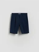 Spodnie i spodenki dla chłopców - Reserved - Szorty z wiskozą - granatowy - miniaturka - grafika 1