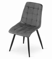 Krzesła - ELEGANCKIE KRZESŁO CAMILA CIEMNY SZARY WELUR ZESTAW 4 SZTUKI - miniaturka - grafika 1