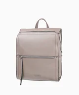 Plecaki - PUCCINI Ciemnobeżowy duży plecak damski z kieszeniami z groszkowej skóry ekologicznej - Puccini - miniaturka - grafika 1