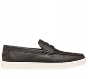 Mokasyny męskie - Geox Mokasyny Męskie Skórzane Brązowe Na Białej Podeszwie 42 J1A - miniaturka - grafika 1