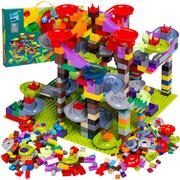 Zabawki konstrukcyjne - Klocki konstrukcyjne, duży tor kulkowy, kulodrom, 514 elementów. - miniaturka - grafika 1