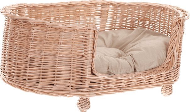 WickerPL OWALNE luksusowe WIKLINOWE LEGOWISKO DLA PSA KANAPA DLA ZWIERZĄT 80X50 H12/30 CM