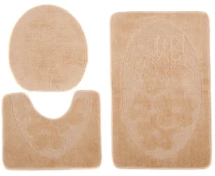 Komplet beżowych chodniczków do łazienki C3-H77 - Dywaniki łazienkowe Komplet beżowych chodniczków do łazienki C3-H77 - Dywaniki łazienkowe - miniaturka - grafika 1