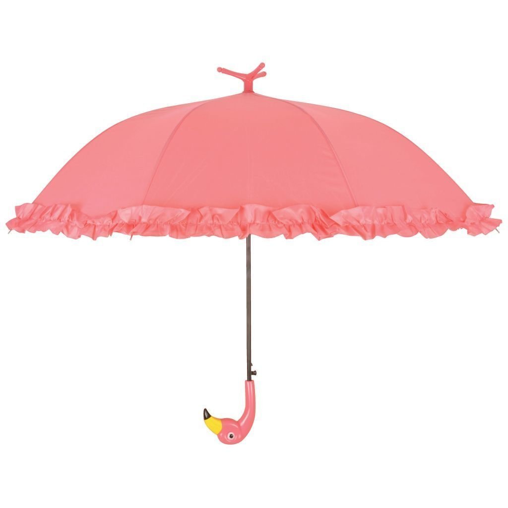 Parasolka z falbaną ESSCHERT DESIGN Flamingo, różowa, 98 cm, TP203