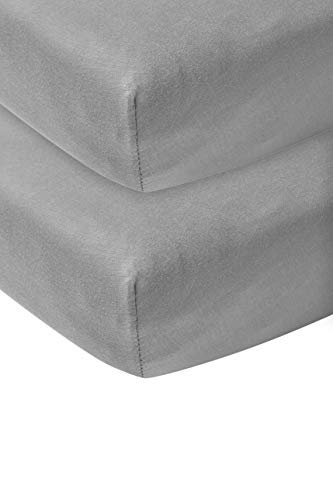 Meyco 563404 2-Pack Fitted Sheet, Co-Sleeper, Grey