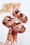 Buty dla dziewczynek - Sandałki Dziecięce Na Rzepy Różowe Big Star JJ374121 - Zazoo - miniaturka - grafika 1