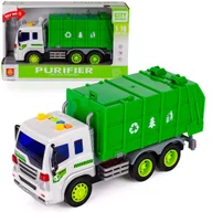 Samochody i pojazdy dla dzieci - ŚMIECIARKA SAMOCHÓD CIĘŻAROWY AUTO ŚWIATŁO I DŹWIĘK RUCHOME ELEMENTY - miniaturka - grafika 1