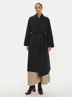 Płaszcze damskie - IVY OAK Płaszcz wełniany Carrie Rose IO111048 Czarny Loose Fit - miniaturka - grafika 1