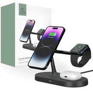 Ładowarki do telefonów - TECH-PROTECT Magnetyczna ładowarka bezprzewodowa TECH-PROTECT 3IN1 MAGNETIC MAGSAFE WIRELESS CHARGER czarna 18764 - miniaturka - grafika 1